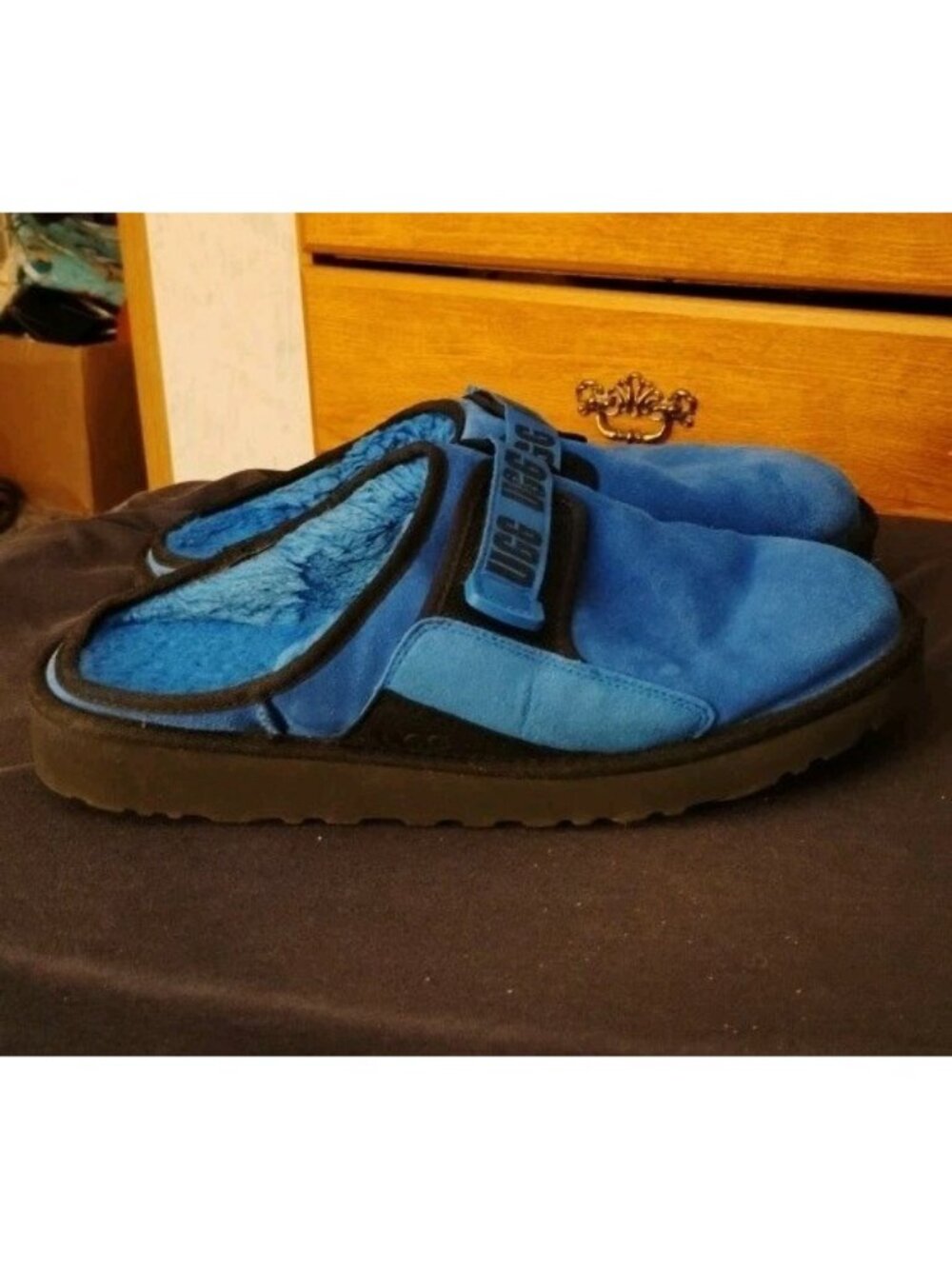 UGG BLUE DUNE SLIP-ON SUEDE/ SHEEPSKIN COMFORT SLIPPERS, Men’s Size 14